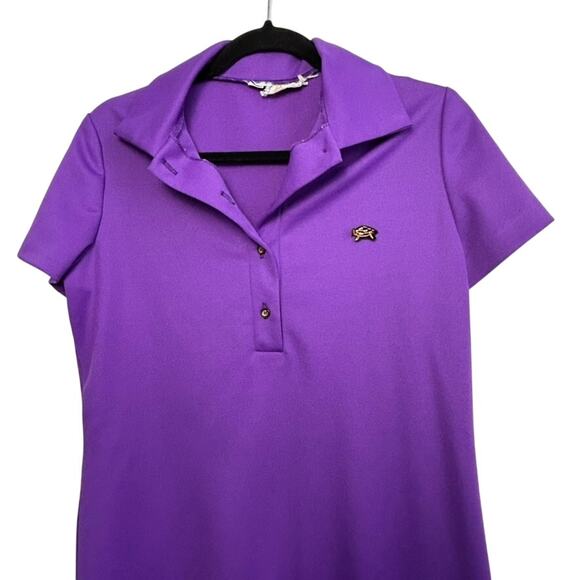 Vintage Russ Purple Polo Shirt Dress M Collared Preppy 80s Retro Tennis Casual - Picture 8 of 15